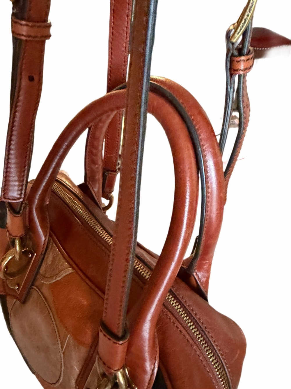 Authentic Dolce & Gabbana Vintage Miss Edge Patwork leather handbag w/gold - Picture 6 of 16